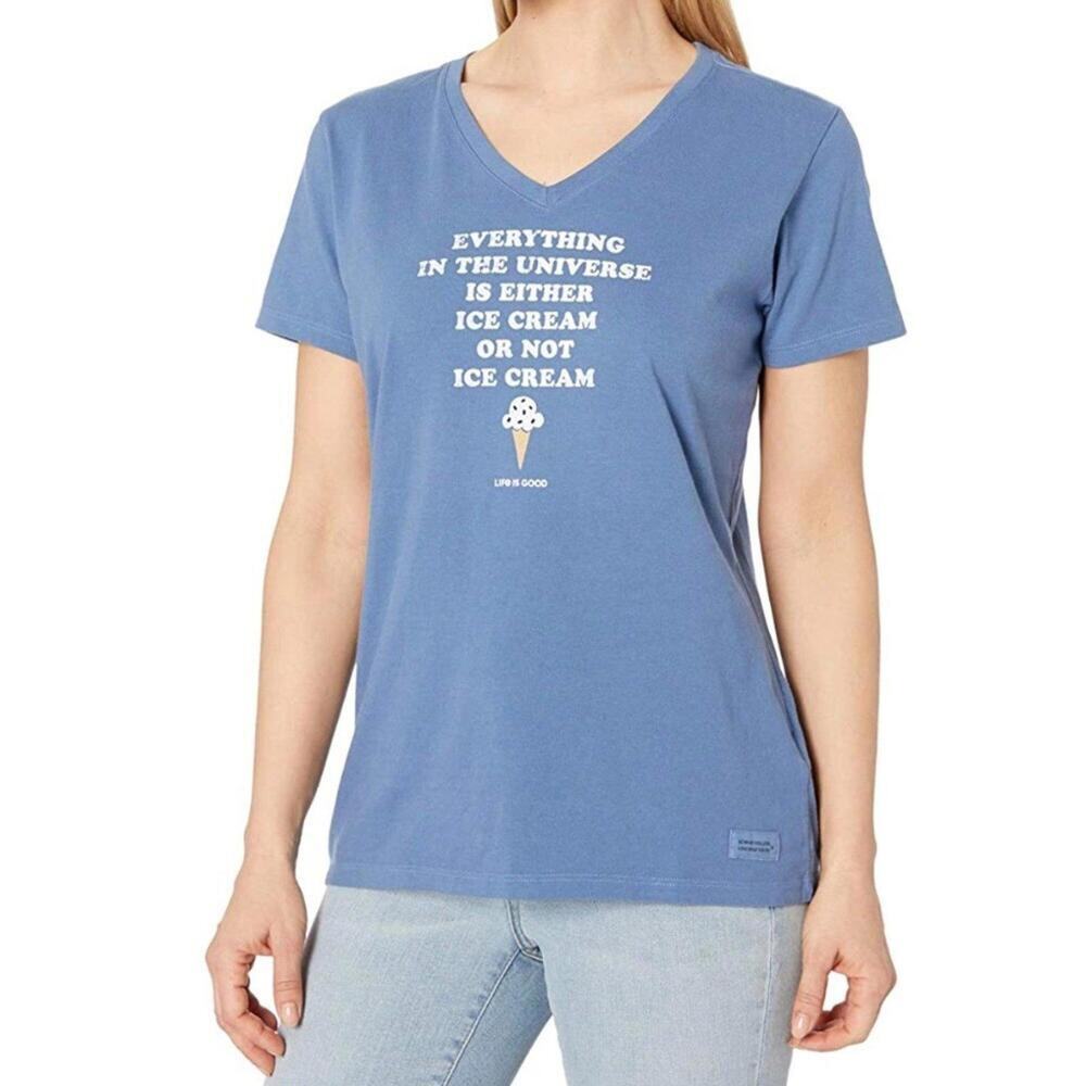 Life is Good XL NWT ICE CREAM IS EVERYTHING Blue Crusher Short Sleeve T Shirt